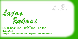 lajos rakosi business card